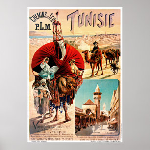 Tunisie PLM Tunesien Vintage Travel Poster wiederh