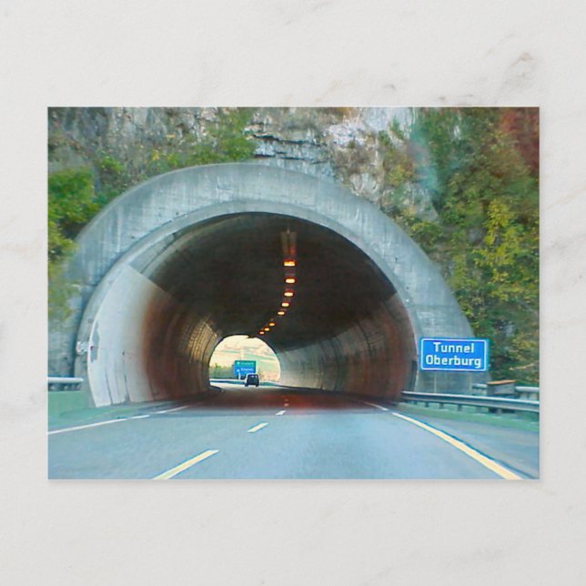 Tunnel durch die Berge Postkarte (Vorderseite)