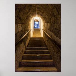 Tunnel in ein altes Salzbergwerk Poster