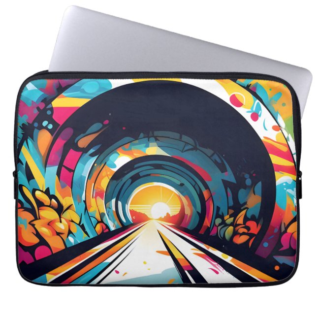 Tunnel mit Graffiti Art Laptopschutzhülle (Vorderseite)