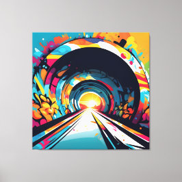 Tunnel mit Graffiti Art Leinwanddruck