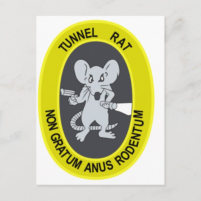 Tunnel Rat Non Gratum Rodentum Postkarte (Vorderseite)