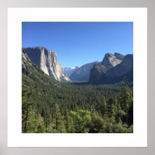 Tunnel View Yosemite Valley Blue Color Fotografy Poster