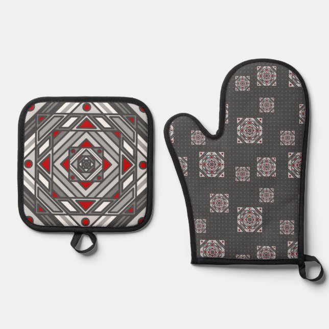 Tunnel-Vision Ofenhandschuh & Topflappen-Set (Vorderseite)