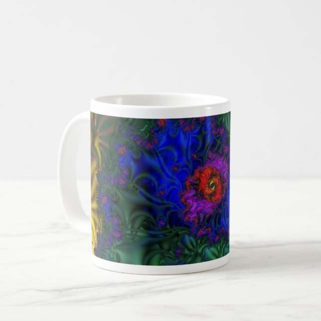 Tunnel-Vision | Rainbow Fraktal Art Wrap Tasse (Vorderseite Links)
