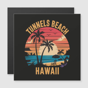 Tunnels Beach Hawaii Familienurlaub Magnetkarte