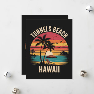 Tunnels Beach Hawaii Familienurlaub Sommer Sonnenu Feiertagskarte