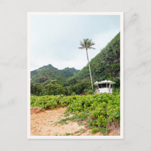 Tunnels Beach Tropical Kauai Rettungsturm Postkarte