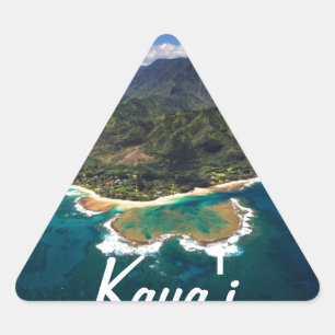 Tunnels Reef auf der hawaiianischen Insel Kauai Dreieckiger Aufkleber