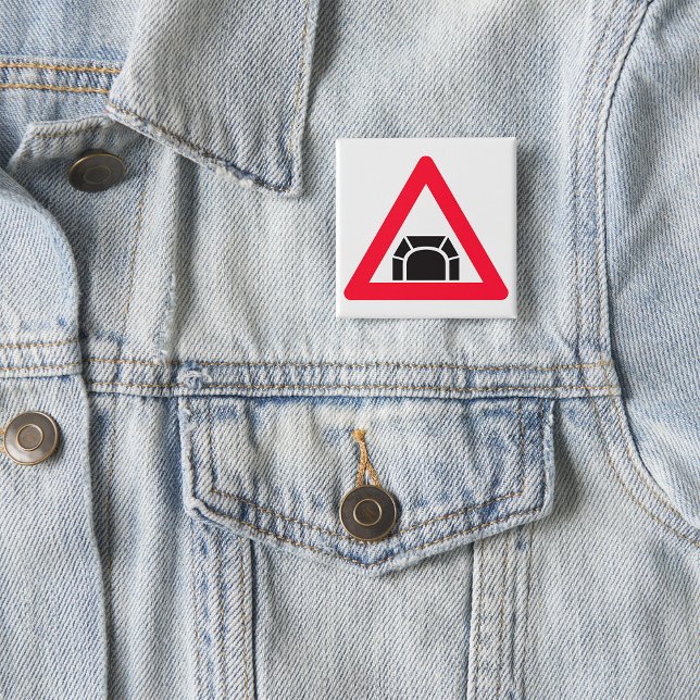 Tunnelwarnung Straßenzeichen Button (Von Creator hochgeladen)