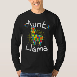 Tunt Llama Puzzle Piece Ribbon Cool Autismus Aware T-Shirt