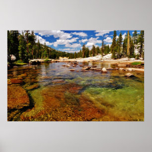 Tuolumne Fluss, Tuolumne Wiesen, Yosemite. Poster