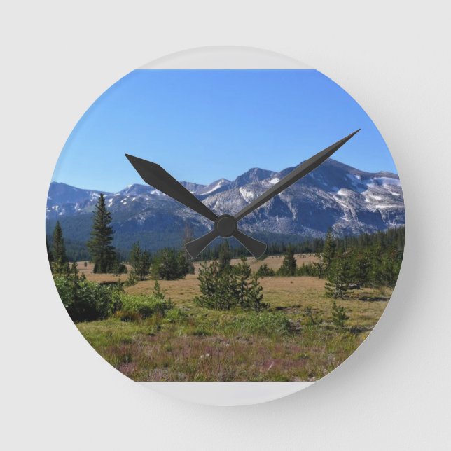 Tuolumne Meadows, Yosemite, CA Runde Wanduhr (Vorderseite)