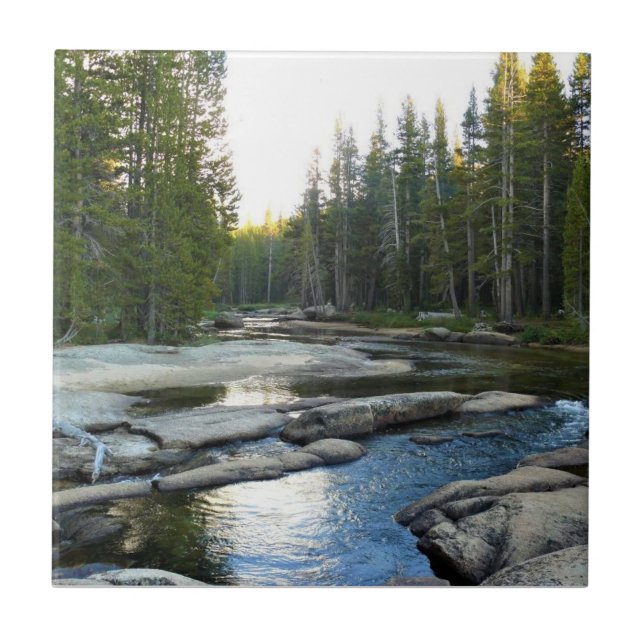 Tuolumne River by Campground, Yosemite, CA Fliese (Vorderseite)