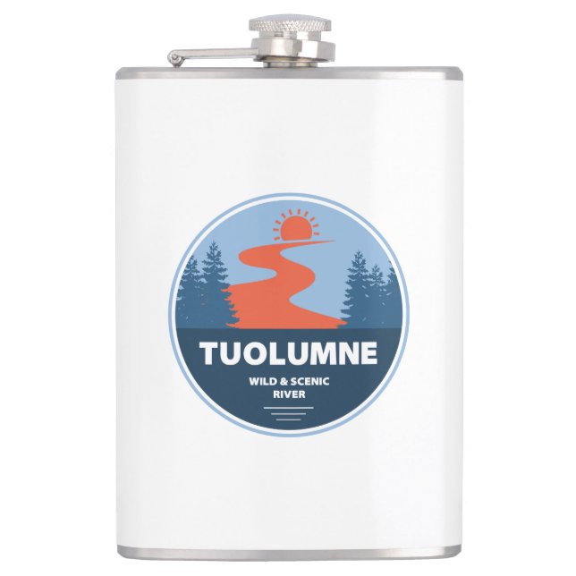 Tuolumne Wild und Landschaftlicher Fluss Californi Flachmann (Vorderseite)