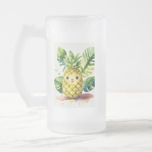 Tüpfel: Niedliche Ananas Aquarellfarben-Illustrati Mattglas Bierglas
