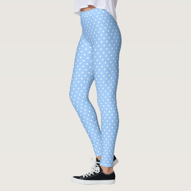 Tupfen auf Baby-Blau Leggings (Links)