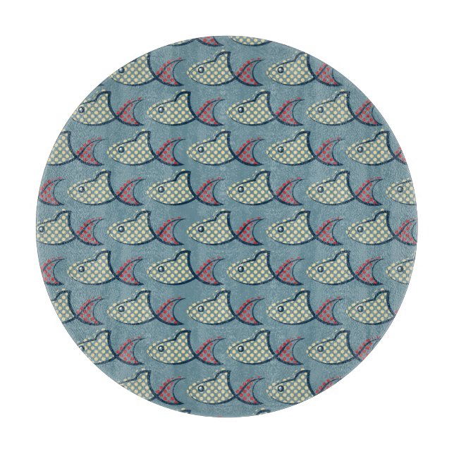 Tupfen-Fisch-Muster Schneidebrett (Vorderseite)