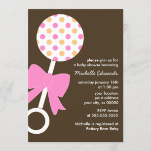 Tupfen-Geklapper-Babyparty Einladung