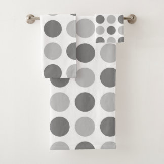 Tupfen-Grau Badhandtuch Set