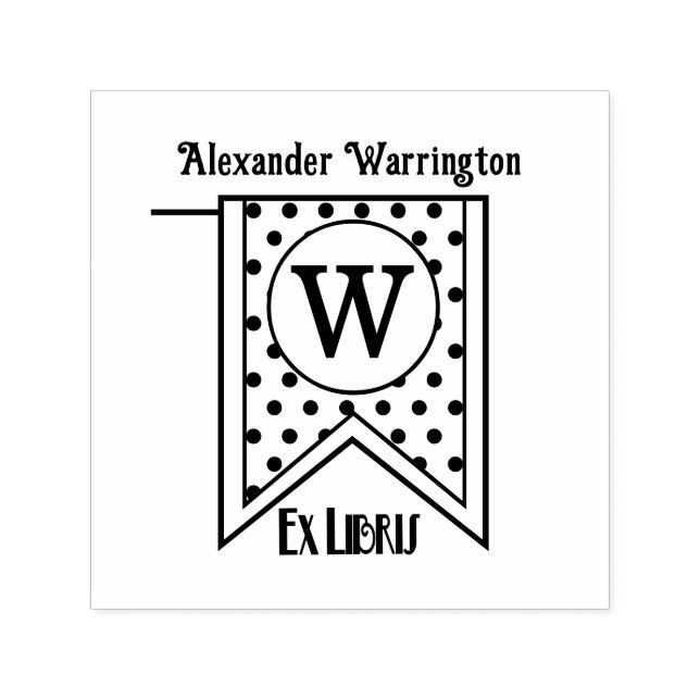 Tupfen Initial Banner Monogramm Ex Libris Buch Permastempel (Design)