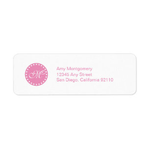 Tupfen mit Monogrammaufkleber - Rosa