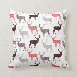Tupfen-Muster-Rotwild-Hirsch-oder Ren-Weihnachten Kissen
