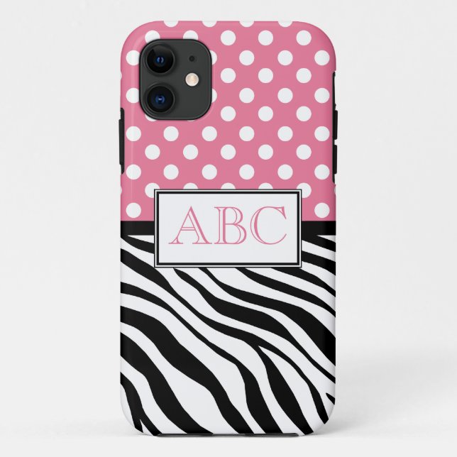 Tupfen-Rosa u. Zebra-Druck iPhone 5 Fall Case-Mate iPhone Hülle (Rückseite)