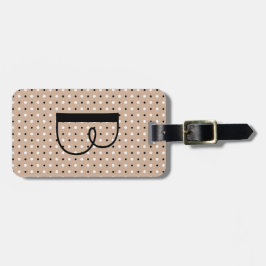 Tupfen-Umbau mit Initiale, B&W Tupfen auf Taupe Gepäckanhänger