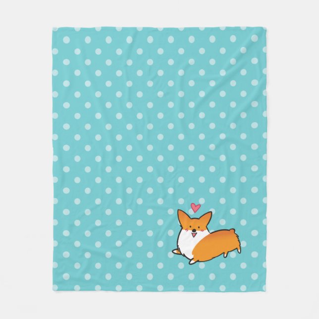 Tupfenglückliche Corgi-Decke Fleecedecke (Vorderseite)