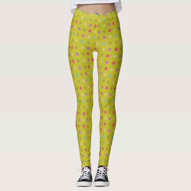 Tupfenhintergrundmuster Leggings (Vorderseite)
