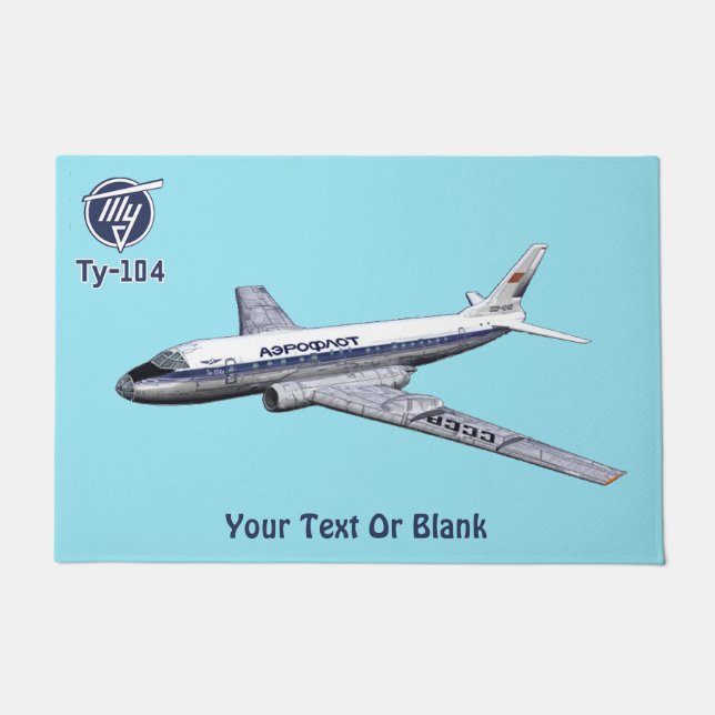 Tupolev (Т у о е в) Tu-104 Airliner Fußmatte (Vorderseite)