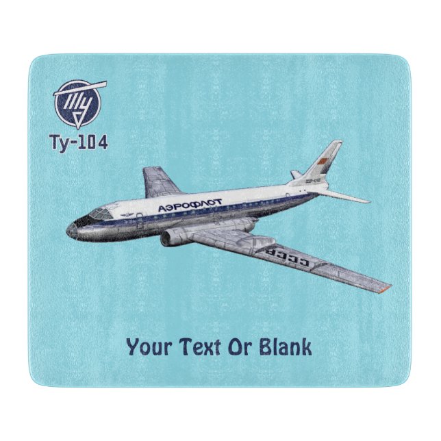 Tupolev (Т у о е в) Tu-104 Airliner Schneidebrett (Vorderseite)