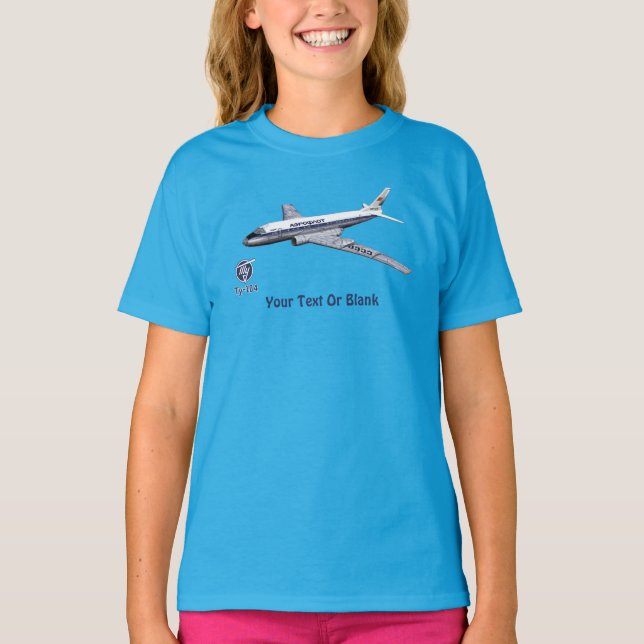 Tupolev (Т у о е в) Tu-104 Airliner T-Shirt (Vorderseite)