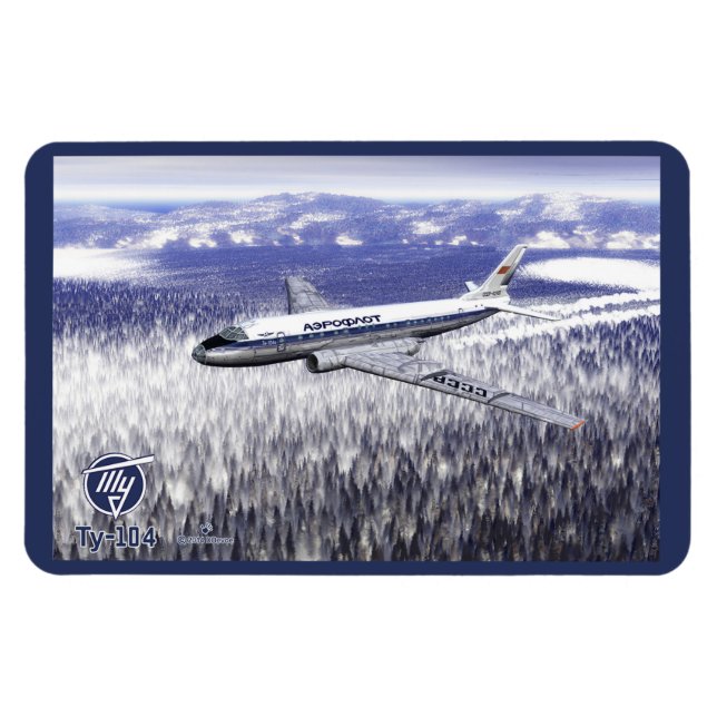 Tupolev (Т у п о е в) Tu-104 über Sibirien Magnet (Horizontal)