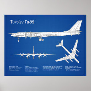 Tupolev Tu-95 - Flugzeugkonzepte ABD Poster