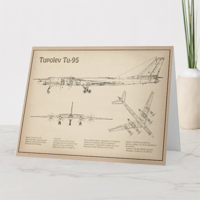 Tupolev Tu-95 - Flugzeugkonzepte SD Dankeskarte (Vorderseite)