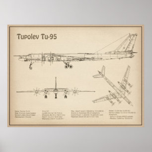 Tupolev Tu-95 - Flugzeugkonzepte SD Poster
