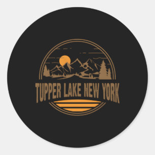 Tupper Lake New York Mountain Wandern Print Runder Aufkleber