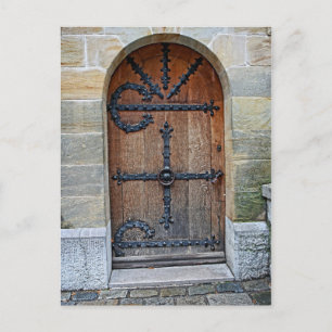 Tür an der Neuschwanstein-Schloss-Postkarte Postkarte
