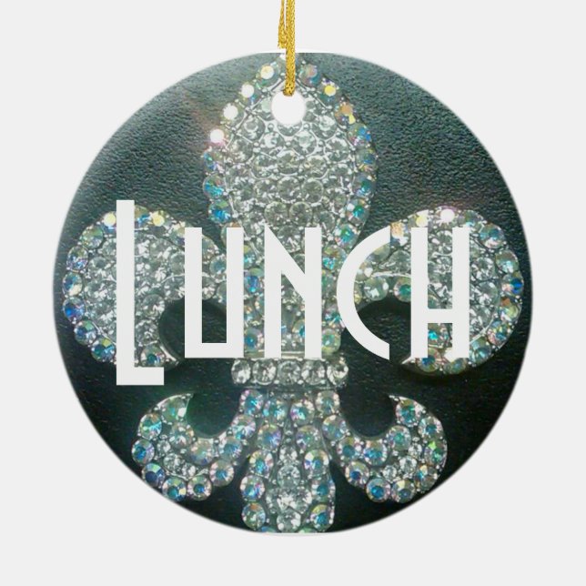 Tür-Aufhänger "Sitzung/Mittagessen " Keramik Ornament (Hinten)