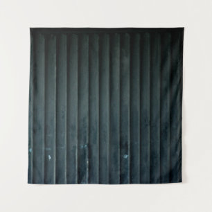 Tür aus schwarzem und grauem Holz Wandteppich