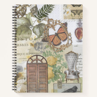 Tür Botanische Vintage-Ephemera-Decoupage Notizbuch