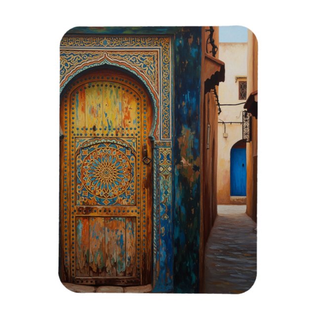 Tür in Fez Marokko Reise Magnet (Vertikal)