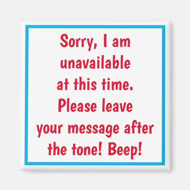 TÜR MAGNET, WENN SIE NICHT VERFÜGBAR SIND...FALLS  MAGNET (Vorne)