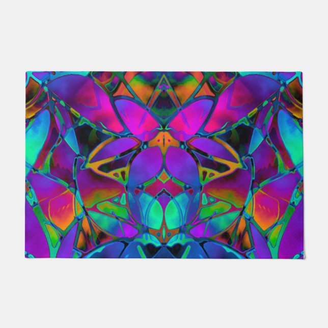 Tür-Matten-BlumenFraktal-Kunst Fußmatte (Vorderseite)
