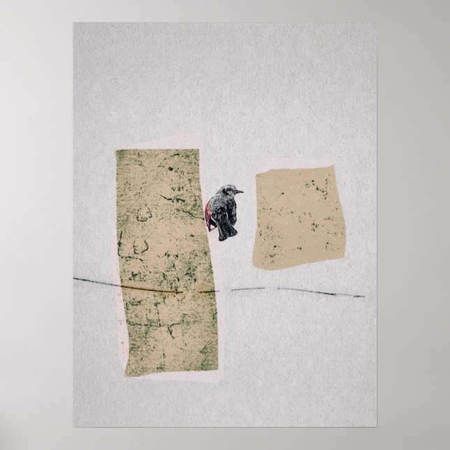 Tür Vogel Fenster Poster (Vorne)