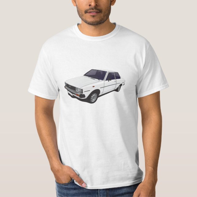 Tür-Weiß-T - Shirt Toyota Corolla DX KE70 2 (Vorderseite)