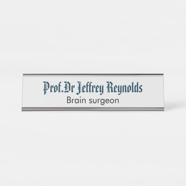 Tür-Zeichen-Namensschild Schreibtischnamensplakette (Vorderseite )