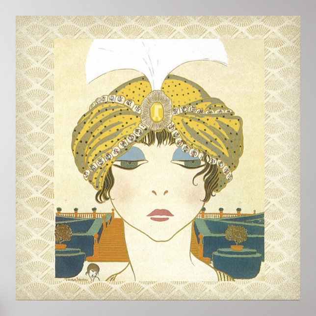 Turbaned Poiret 1900s Fashion Poster (Vorne)